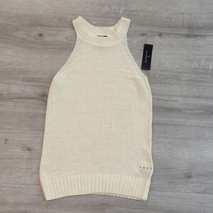 Sleeveless Knit Tank Top in Cream